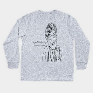 Sketch Stephen Hawking Kids Long Sleeve T-Shirt